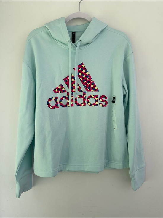 adidas Tops - Adidas Mint Green Hoodie with Multicolor Polka-Dot Logo 1X NEW